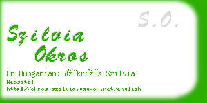 szilvia okros business card